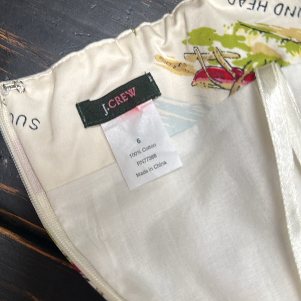 *RARE* J. Crew Hawaii Themed Strapless Dress - Picture 12 of 13